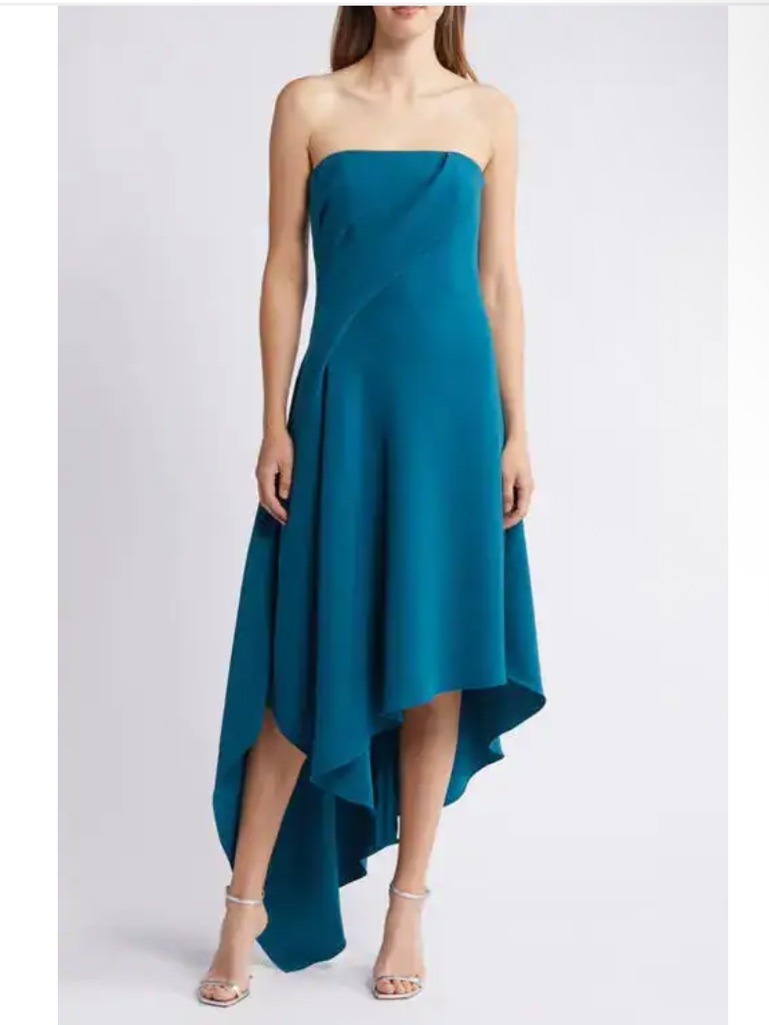 Amsale Asymmetric Strapless Cocktail Dress Size 4 Women’s; Party Dress $398